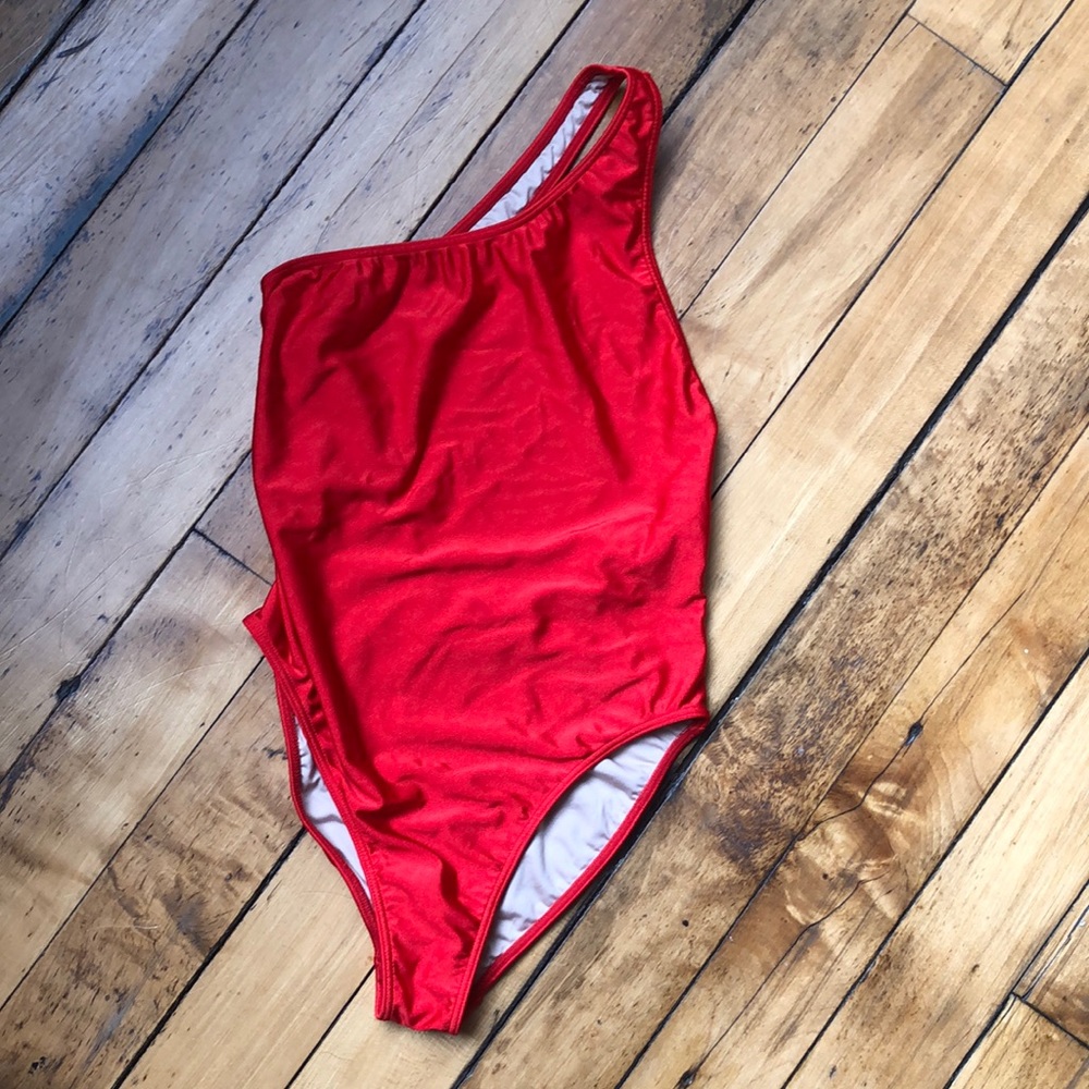 American Apparel Red tricot Onepiece Swim